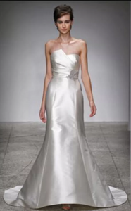Amsale 'Naya' size 6 used wedding dress front view on model