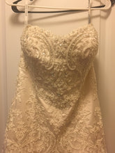Load image into Gallery viewer, David Tutera &#39;Strapless&#39; size 12 used wedding dress front view on hanger
