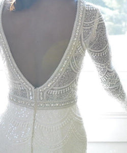 Berta '15-107' size 0 used wedding dress back view on bride