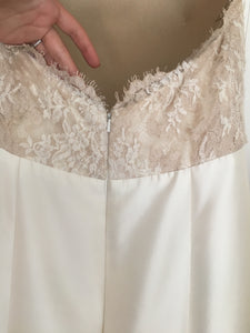 Lela Rose 'The Harbour' size 4 sample wedding dress back view close up on hanger