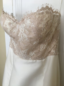 Lela Rose 'The Harbour' size 4 sample wedding dress front view close up on hanger
