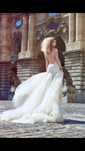 Load image into Gallery viewer, Galia Lahav &#39;Adeline&#39; size 0 used wedding dress back view on model
