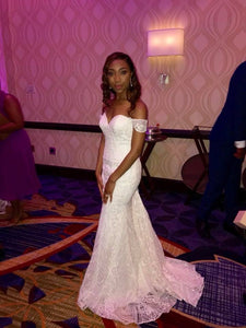 Mori Lee 'Karissa 8222' size 4 used wedding dress front view on bride