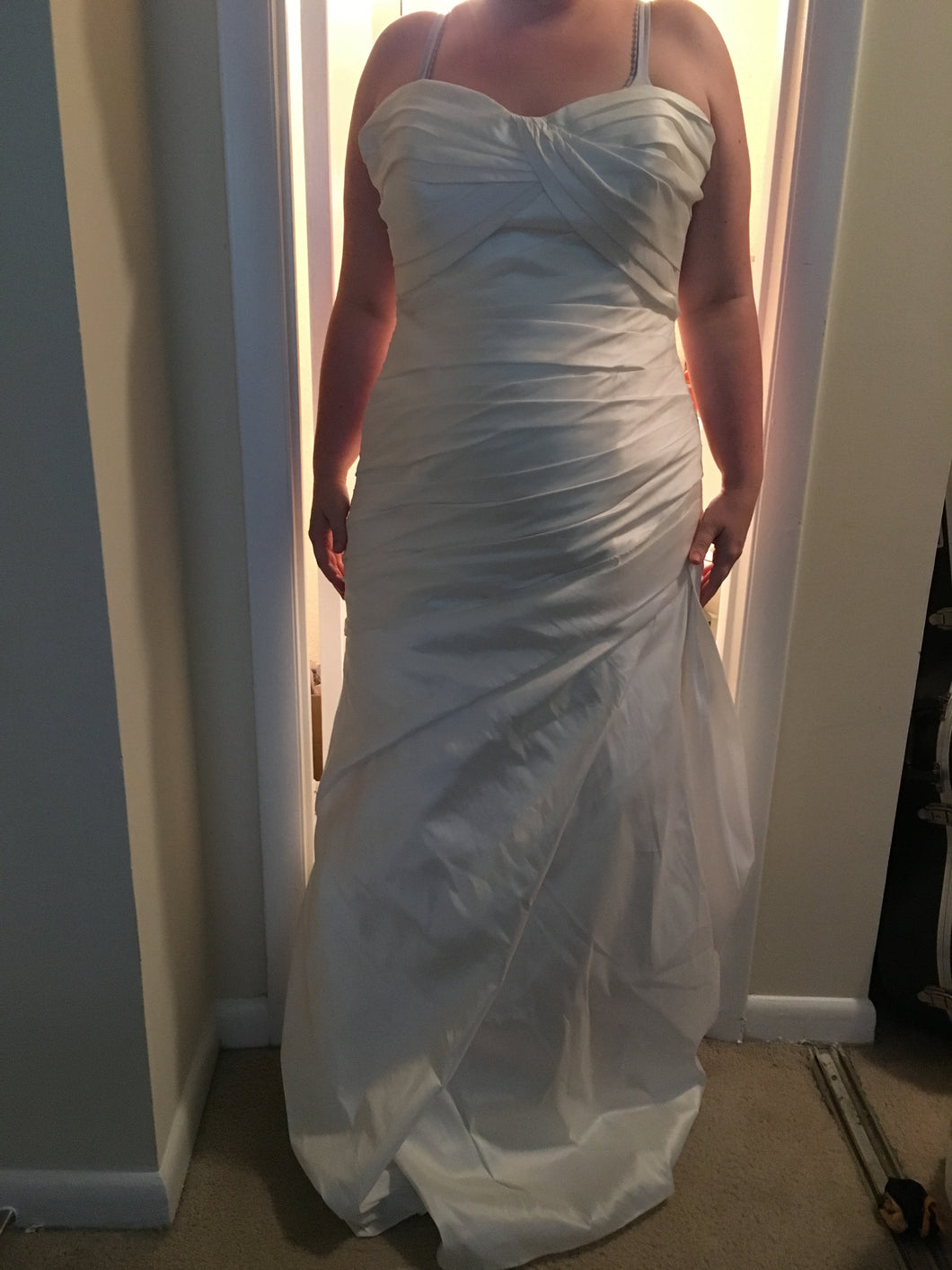 Pronovias 'Torino' size 16 sample wedding dress front view on bride