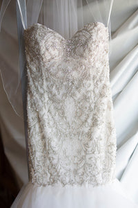 Lazaro '3553' size 6 used wedding dress front view