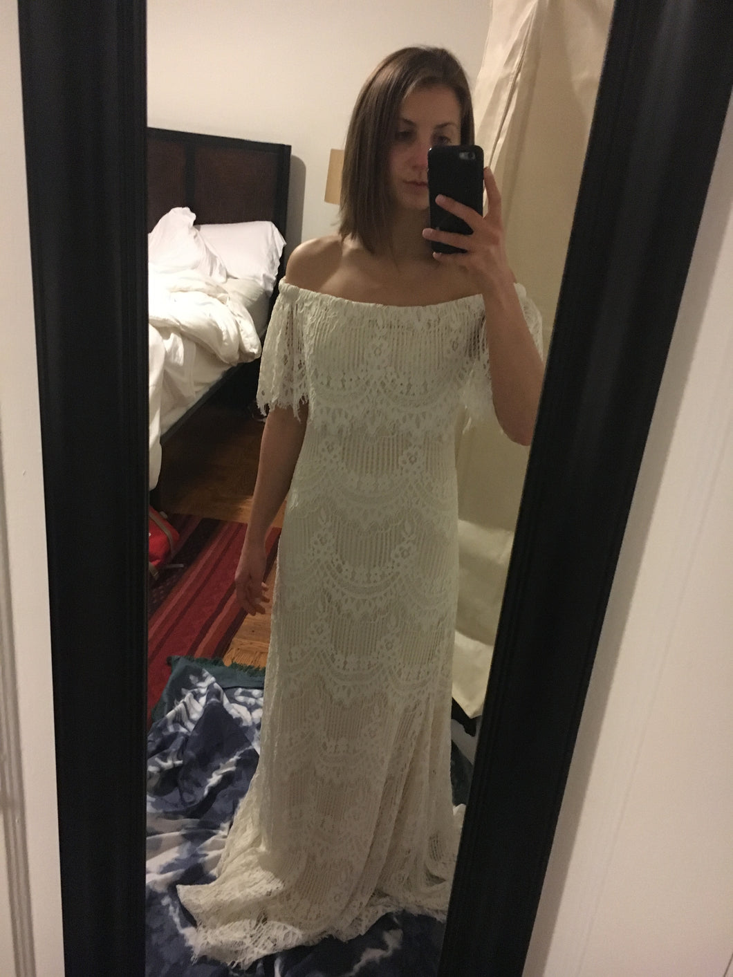BHLDN 'Joplin' size 2 new wedding dress front view on bride