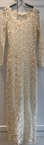 Severin 'Lace' size 4 used wedding dress front view on hanger