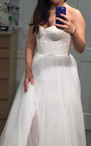 Romona Keveza '576' size 8 new wedding dress front view on bride