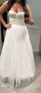 Romona Keveza '576' size 8 new wedding dress front view on bride