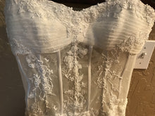 Load image into Gallery viewer, 2Be Bride &#39;Pnina Tornai Replica&#39; size 8 used wedding dress front view close up on hanger
