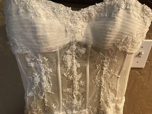 2Be Bride 'Pnina Tornai Replica' size 8 used wedding dress front view close up on hanger