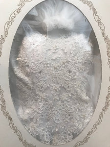 Custom 'White Silk' size 6 used wedding dress view in box