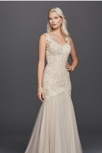 Load image into Gallery viewer, Galina &#39;Signature Beaded&#39; size 6 used wedding dress front view on model
