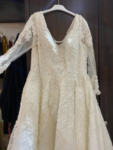 Alma Novia 'Beaded Long Sleeved Ball Gown NS3926'