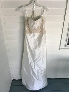 2 Be Bride 'Ivory' size 8 sample wedding dress front view on hanger