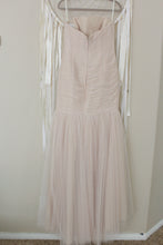 Load image into Gallery viewer, Galina &#39;Pleated Tulle Mermaid&#39; size 10 used wedding dress back view on hanger
