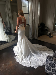 Martina Liana '873' size 2 used wedding dress back view on bride