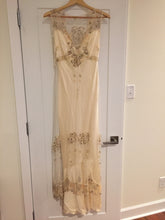 Load image into Gallery viewer, Clarie Pettibone &#39;Custom&#39; size 6 used wedding dress front view on hanger
