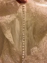 Load image into Gallery viewer, Alessandra Rinaudo &#39;Colet&#39; size 4 used wedding dress back view close up on bride
