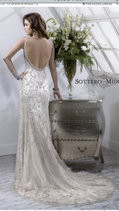 Maggie Sottero 'Sonata' size 4 used wedding dress back view on model
