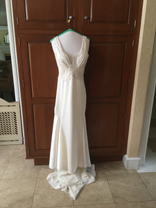 Kenneth Pool 'Faith' size 4 used wedding dress front view on hanger