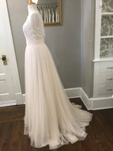 Load image into Gallery viewer, Christos &#39;Mia&#39; size 6 sample wedding dress side view on mannequin
