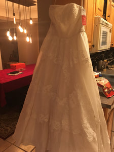 Melissa Sweet '251001' size 14 sample wedding dress front view on hanger