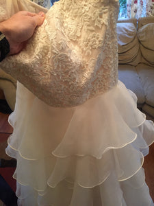 Mori Lee 'Madeline Gardner' size 6 new wedding dress front view on hanger