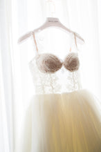Load image into Gallery viewer, Galia Lahav &#39;Cinderella&#39; size 0 used wedding dress front view on hanger
