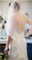 Maggie Sottero 'Sonata' size 4 used wedding dress back view on bride