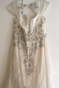 Lian Carlo '5875' size 10 sample wedding dress back view on hanger
