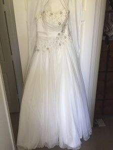 Stella York '5720' size 10 used wedding dress front view on hanger