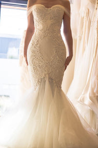 Custom 'Blinova Bridal' size 8 new wedding dress front view on bride