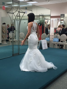 David's Bridal 'Jewel' size 6 new wedding dress back view on bride