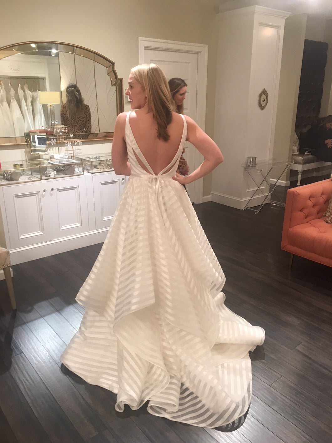 Hayley Paige 'Decklyn' size 6 used wedding dress back view on bride
