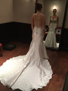 Essence of Australia 'D2294' size 8 used wedding dress back view on bride