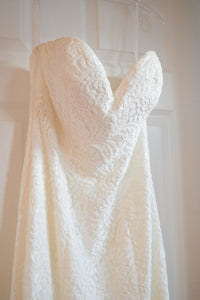 Alvina Valenta 'Ti Adora' size 6 used wedding dress front view close up on hanger