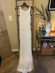 Theia 'Tara' size 6 new wedding dress front view on hanger