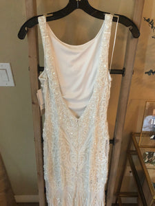 Theia 'Tara' size 6 new wedding dress back view on hanger