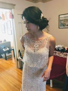 BHLDN 'Jacinda' size 4 used wedding dress front view on bride