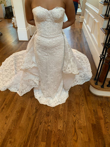 Marchesa 'Custom' size 2 used wedding dress front view on bride