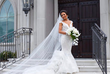 Load image into Gallery viewer, Pnina Tornai &#39;Wind Upon Water&#39; size 2 used wedding dress front view on bride
