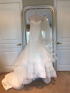 Jim Hjelm 'Tara' size 6 new wedding dress front view on hanger