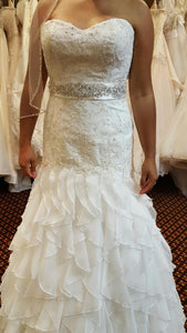 Essence of Australia 'Beaded' size 10 new wedding dress front view on bride