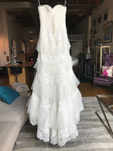 Load image into Gallery viewer, Mia Solano &#39;M424C&#39; size 6 sample wedding dress back view on hanger
