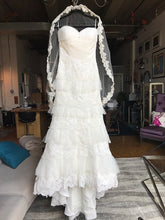 Load image into Gallery viewer, Mia Solano &#39;M424C&#39; size 6 sample wedding dress front view on hanger
