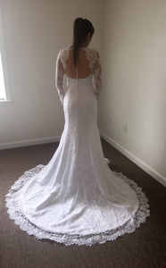 Lanesta 'Emerald' size 4 used wedding dress back view on bride