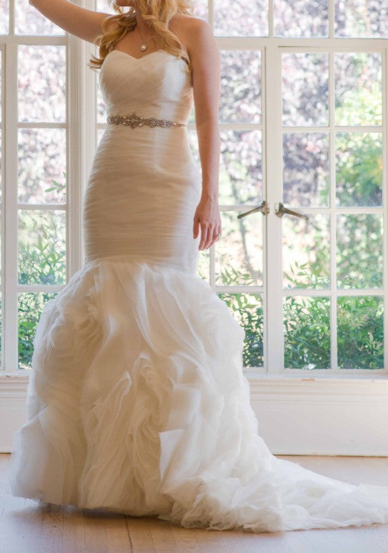 Maggie Sottero 'Primrose' size 4 sample wedding dress front view on bride