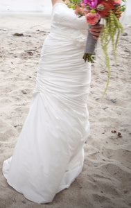 Jim Hjelm 'Blush' size 6 used wedding dress front view on bride
