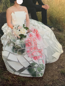 Carolina Herrera 'Broken-Applique Rose-Print Gown'